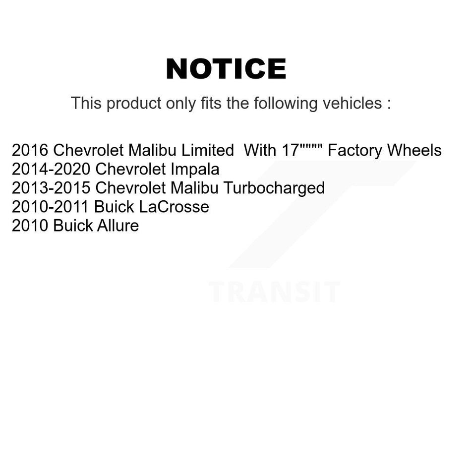 Front Rear Coated Disc Brake Rotors And Semi-Metallic Pads Kit For Chevrolet Malibu Impala Buick LaCrosse Limited Allure KGS-100591