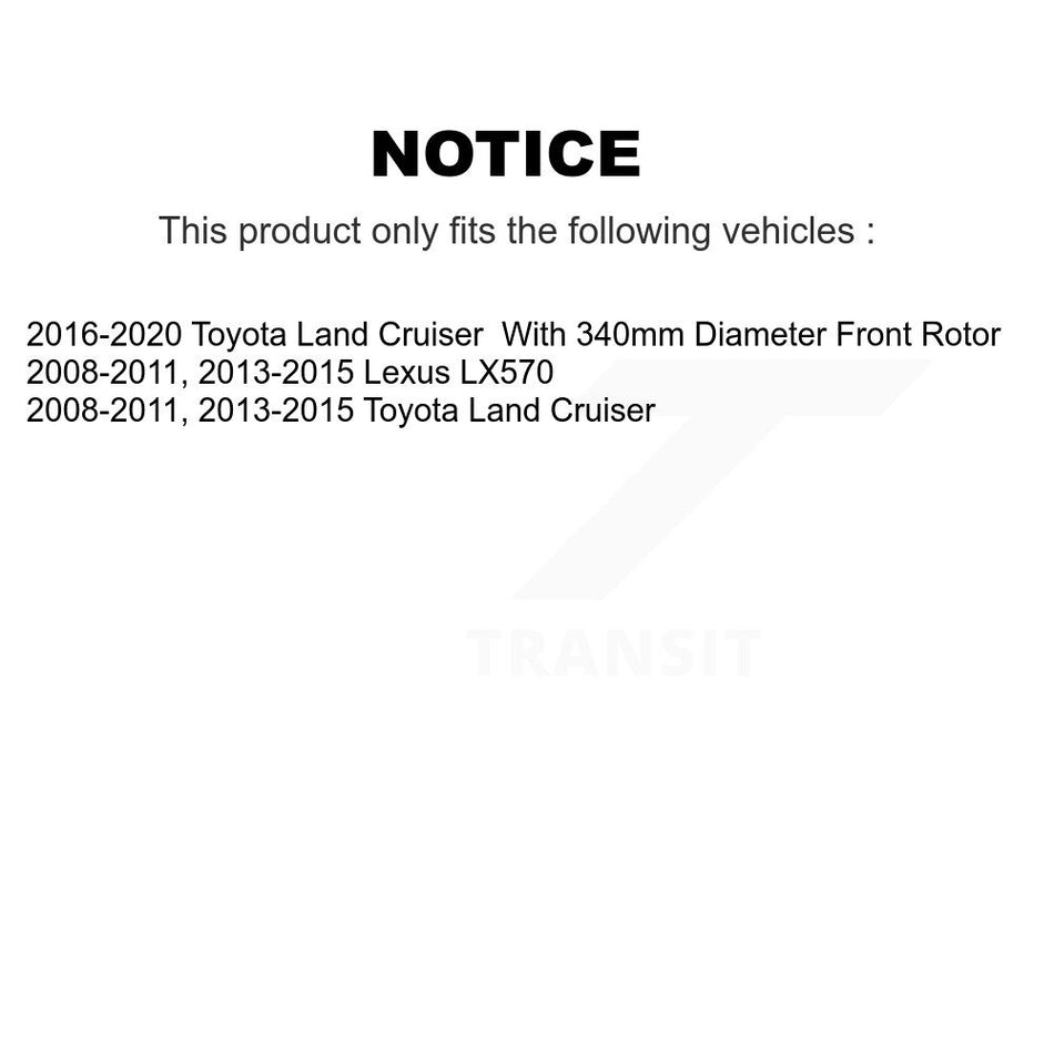 Front Rear Coated Brake Rotor & Semi-Metallic Pad Kit For Lexus LX570 Toyota Land Cruiser KGS-101029