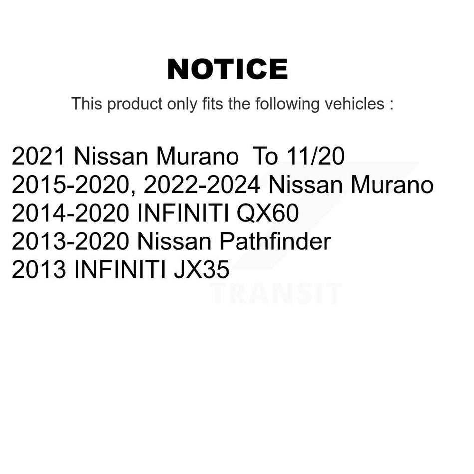 Front Rear Coated Disc Brake Rotors And Semi-Metallic Pads Kit For Nissan Pathfinder Murano INFINITI QX60 JX35 KGS-101102