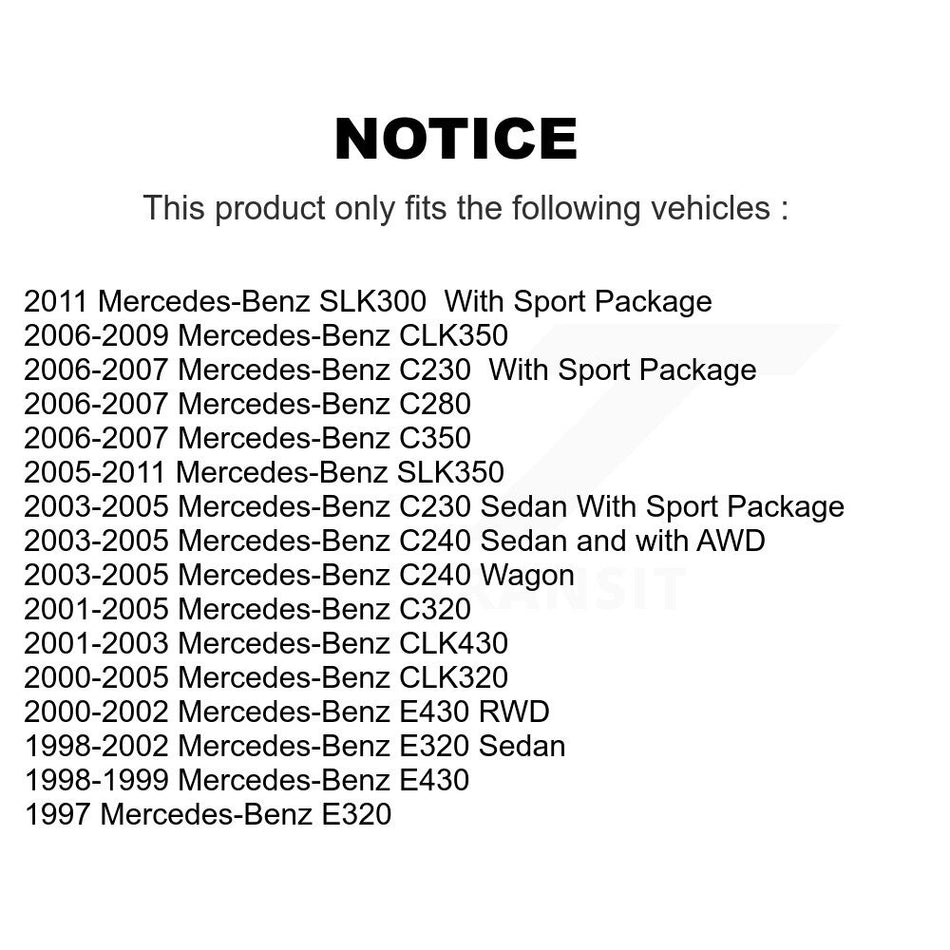 Rear Coated Disc Brake Rotors And Semi-Metallic Pads Kit For Mercedes-Benz E320 C230 C240 CLK320 CLK350 C320 C280 E430 SLK350 CLK430 C350 SLK300 KGS-101284