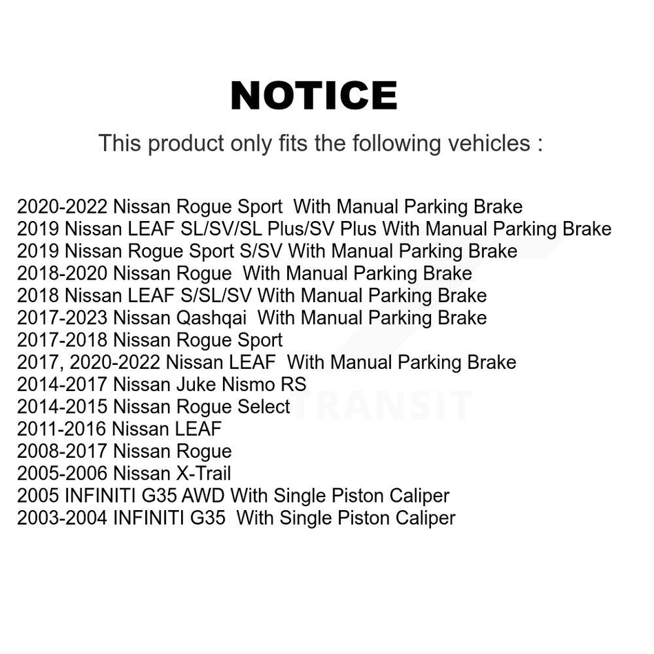 Rear Coated Disc Brake Rotors And Semi-Metallic Pads Kit For Nissan Rogue Sport INFINITI G35 Select LEAF Juke 350Z Qashqai X-Trail KGS-101313