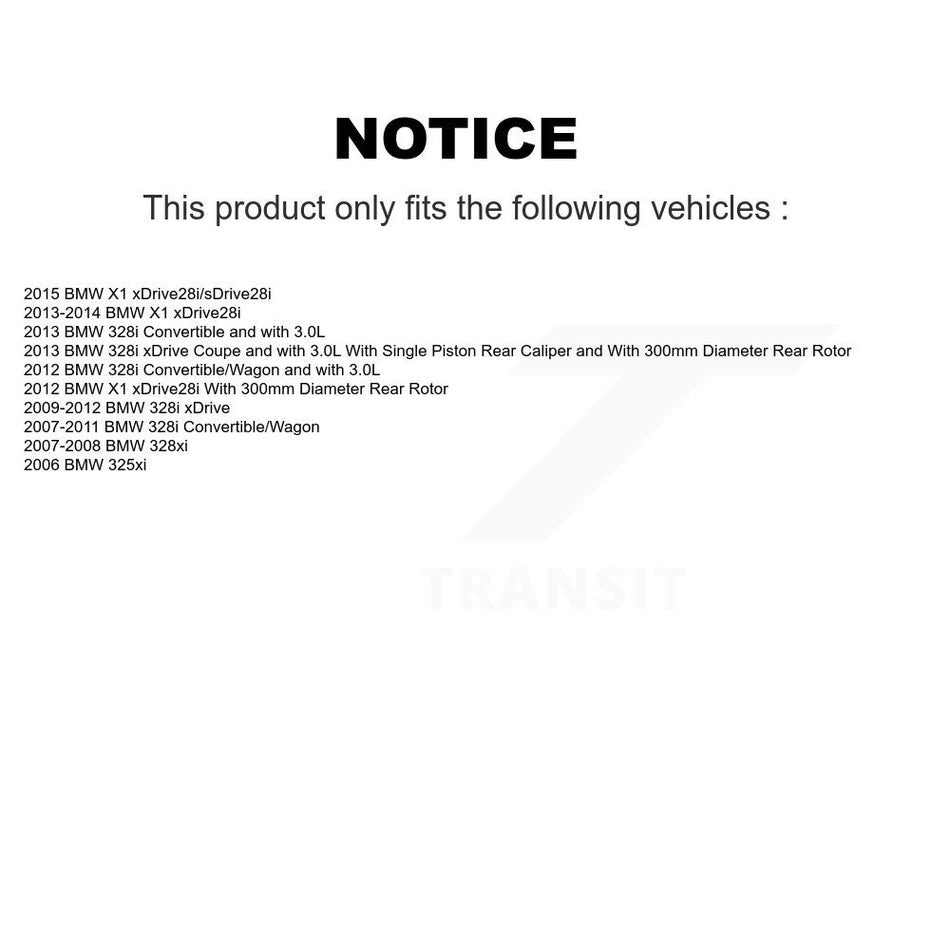 Rear Coated Disc Brake Rotors And Semi-Metallic Pads Kit For BMW 328i xDrive X1 328xi 325xi KGS-101393