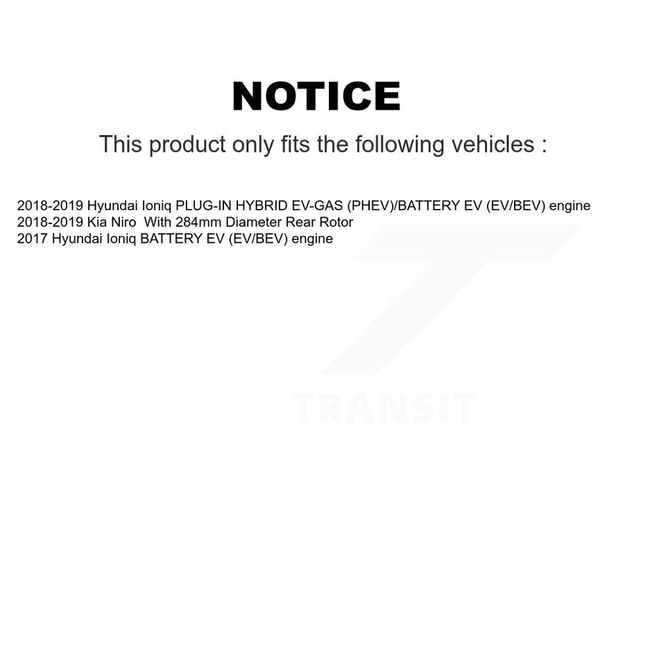 Rear Coated Disc Brake Rotors And Semi-Metallic Pads Kit For Kia Niro Hyundai Ioniq Soul EV KGS-101691