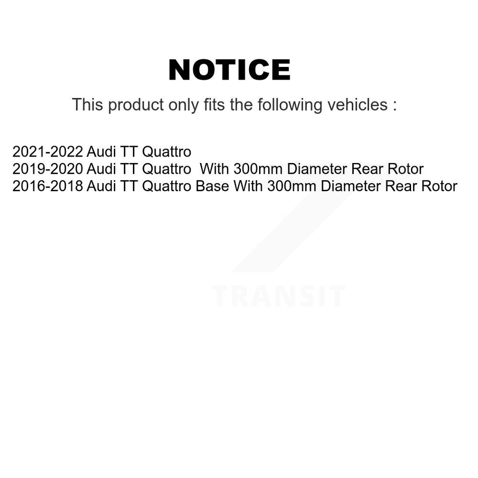 Front Rear Coated Disc Brake Rotors And Semi-Metallic Pads Kit For Audi TT Quattro KGS-101718