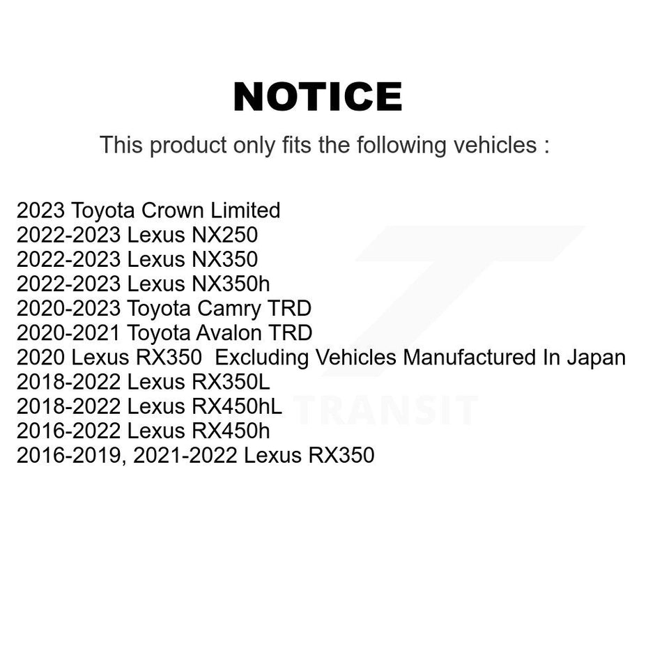 Front Coated Disc Brake Rotors And Semi-Metallic Pads Kit For Lexus RX350 RX450h Toyota RX350L Camry RX450hL Avalon NX250 NX350 NX350h KGS-101803