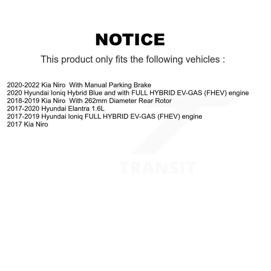 Rear Coated Disc Brake Rotors And Semi-Metallic Pads Kit For Hyundai Elantra Kia Niro Ioniq KGS-101873