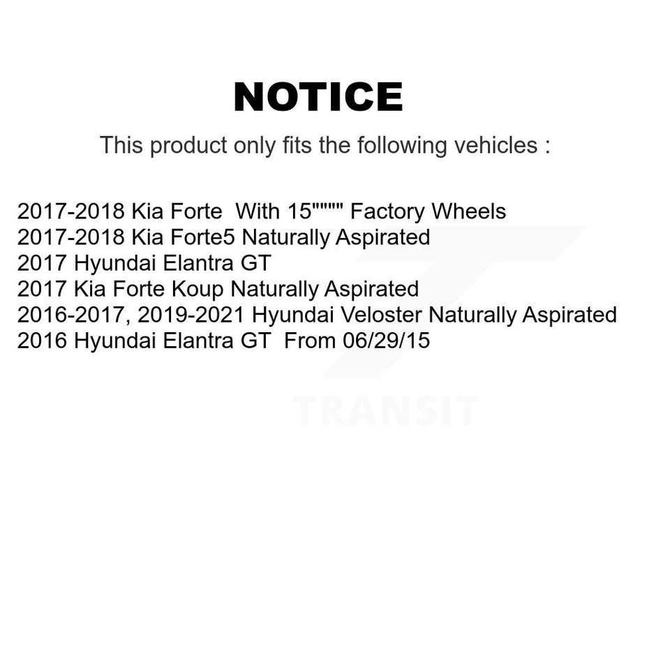 Front Coated Brake Rotors Semi-Metallic Pad Kit For Kia Forte Hyundai Elantra GT Veloster KGS-101922