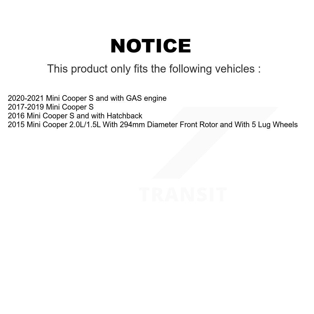 Front Rear Coated Disc Brake Rotors And Semi-Metallic Pads Kit For Mini Cooper KGS-101985