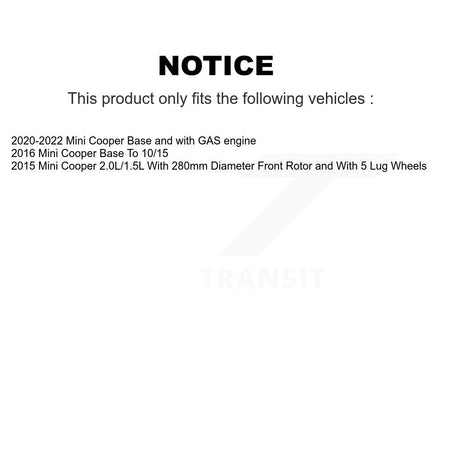 Front Rear Coated Disc Brake Rotors And Semi-Metallic Pads Kit For Mini Cooper KGS-101997