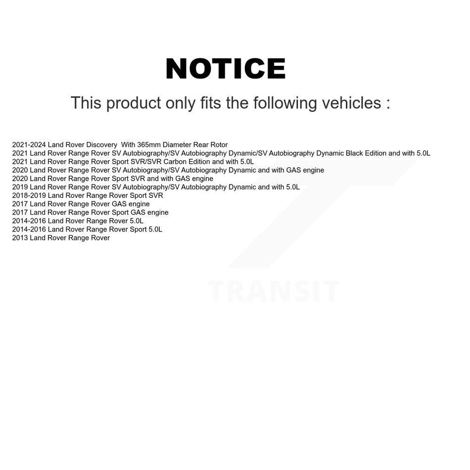 Rear Coated Brake Rotors Semi-Metallic Pad Kit For Land Rover Range Sport Defender 110 90 KGS-102026