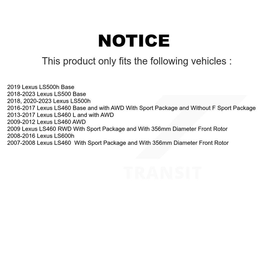 Front Coated Disc Brake Rotor & Semi-Metallic Pad Kit For Lexus LS460 LS500 LS600h LS500h KGS-102513