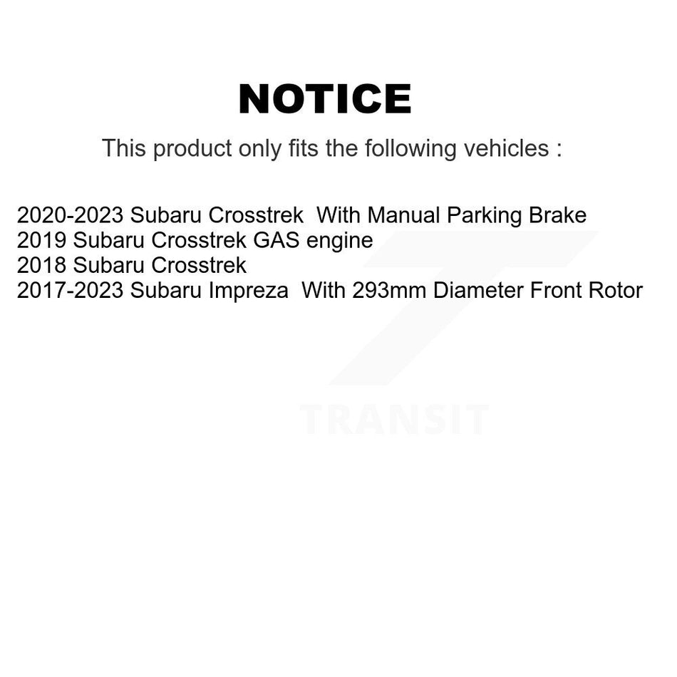 Front Rear Coated Disc Brake Rotor And Semi-Metallic Pad Kit For Subaru Crosstrek Impreza KGS-102562