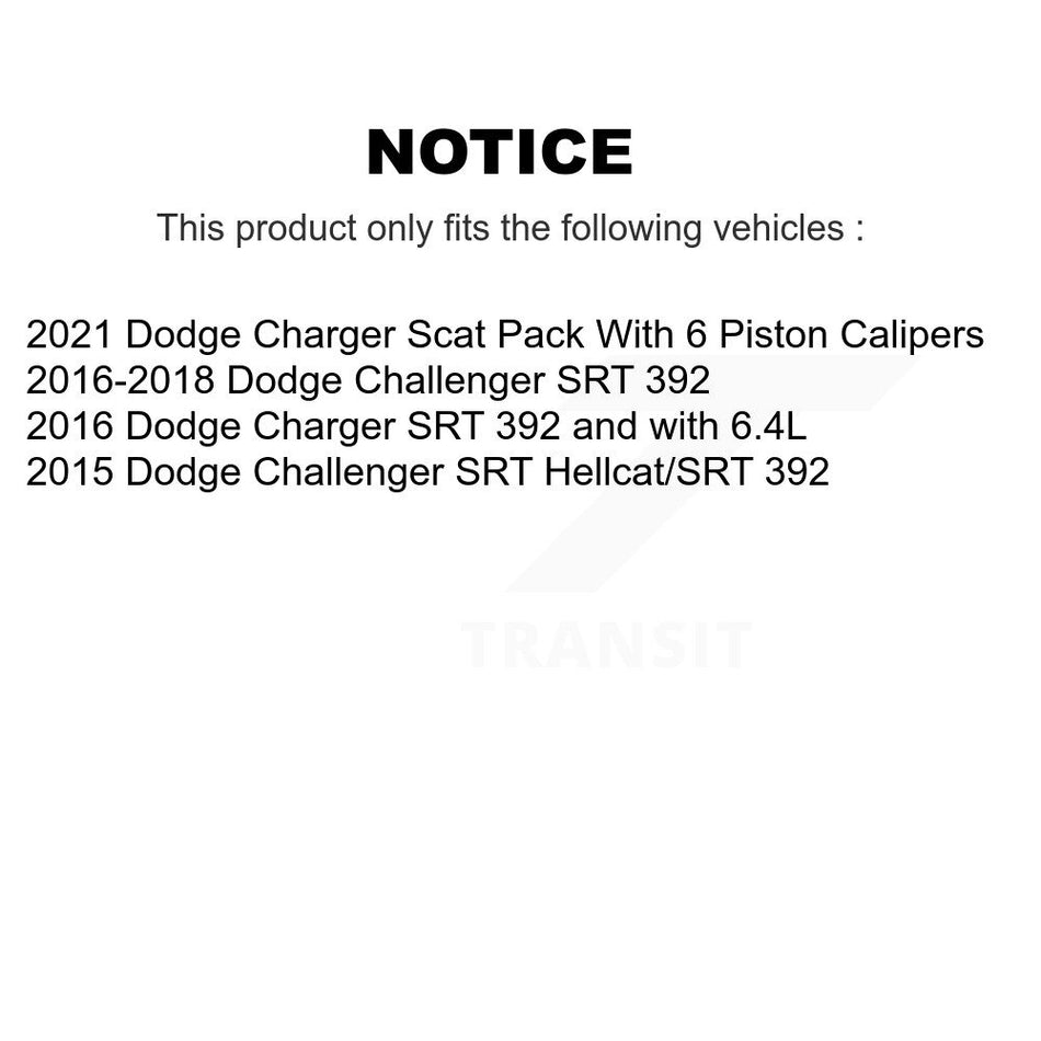 Front Rear Coated Disc Brake Rotor And Semi-Metallic Pad Kit For Dodge Challenger Charger KGS-102581