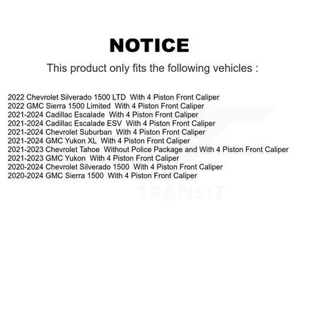 Front Rear Coat Brake Rotor Semi-Metallic Pad Kit For GMC Chevrolet Silverado 1500 Sierra KGS-102597