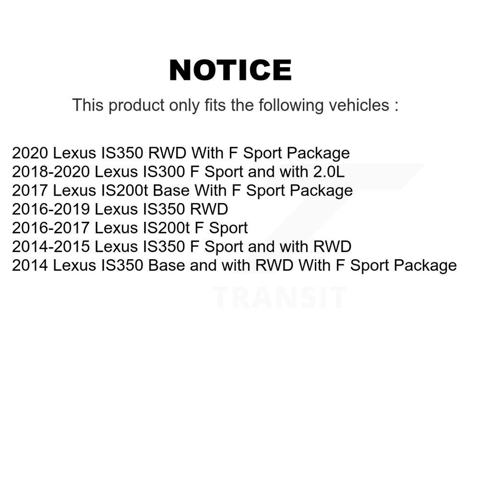 Front Rear Coat Disc Brake Rotor Semi-Metallic Pad Kit (6Pc) For Lexus IS350 IS300 IS200t KGS-102759