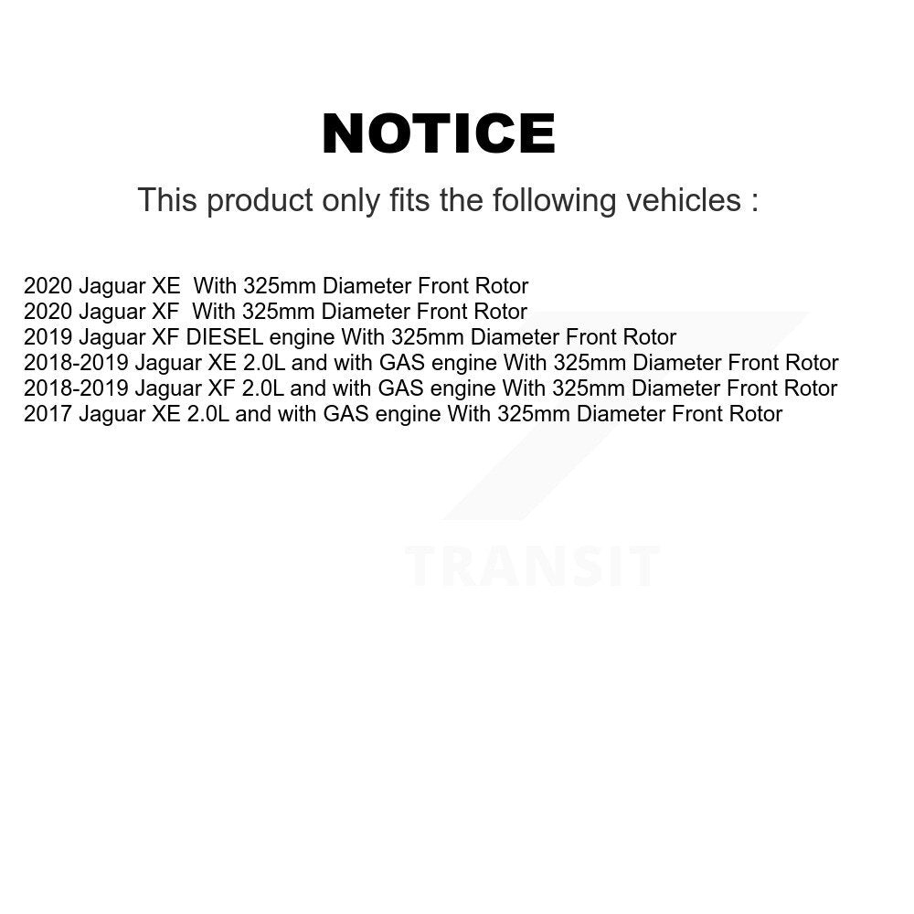 Front Coated Disc Brake Rotors And Semi-Metallic Pads Kit For Jaguar XE XF KGS-102808