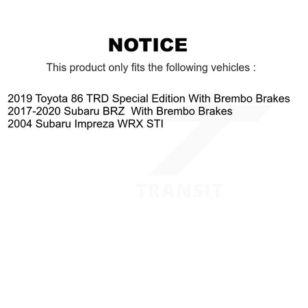 Front Coated Disc Brake Rotors And Semi-Metallic Pad Kit For Subaru BRZ Impreza Toyota 86 KGS-102816