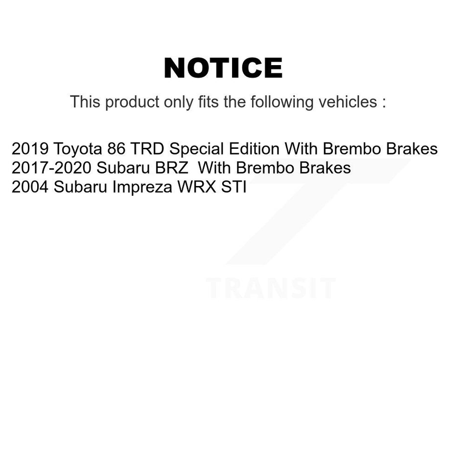 Front Coated Disc Brake Rotors And Semi-Metallic Pad Kit For Subaru BRZ Impreza Toyota 86 KGS-102816