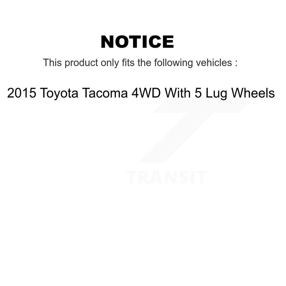 Front Rear Coated Brake Rotor Semi-Metallic Pad Drum Kit (7Pc) For 2015 Toyota Tacoma 4WD KGS-102873