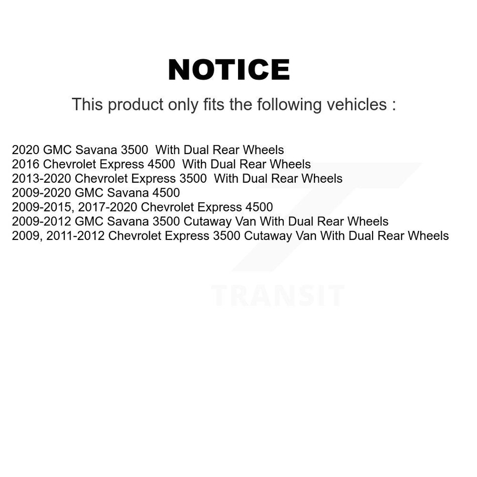 Rear Disc Coated Rotors Semi-Metallic Pads & Parking Shoes Kit For Chevrolet Express 3500 KGS-102958