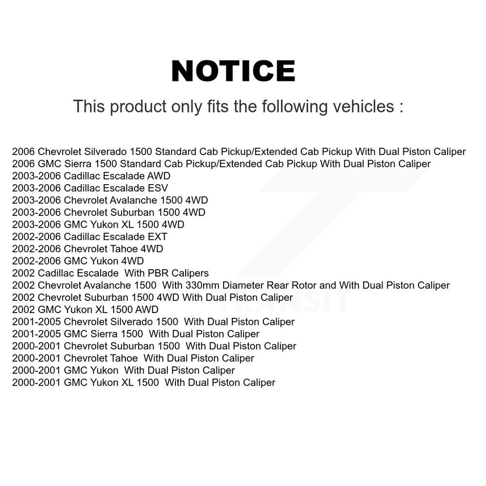 Rear Disc Coated Rotors Semi-Metallic Pads Parking Shoes Kit For Chevrolet GMC Silverado KGS-103065