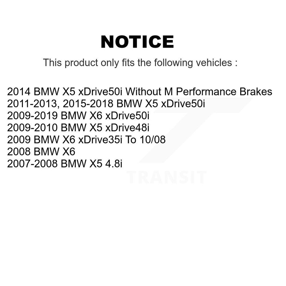 Rear Disc Coated Rotors Semi-Metallic Pads And Parking Brake Shoes Kit For BMW X5 X6 KGS-103213
