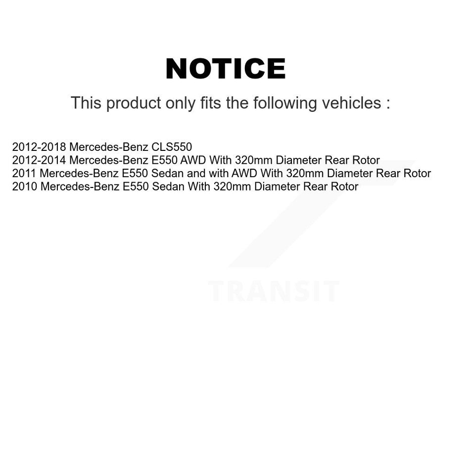 Rear Disc Coated Rotors Semi-Metallic Pads Parking Brake Shoes Kit For Mercedes-Benz E550 KGS-103244