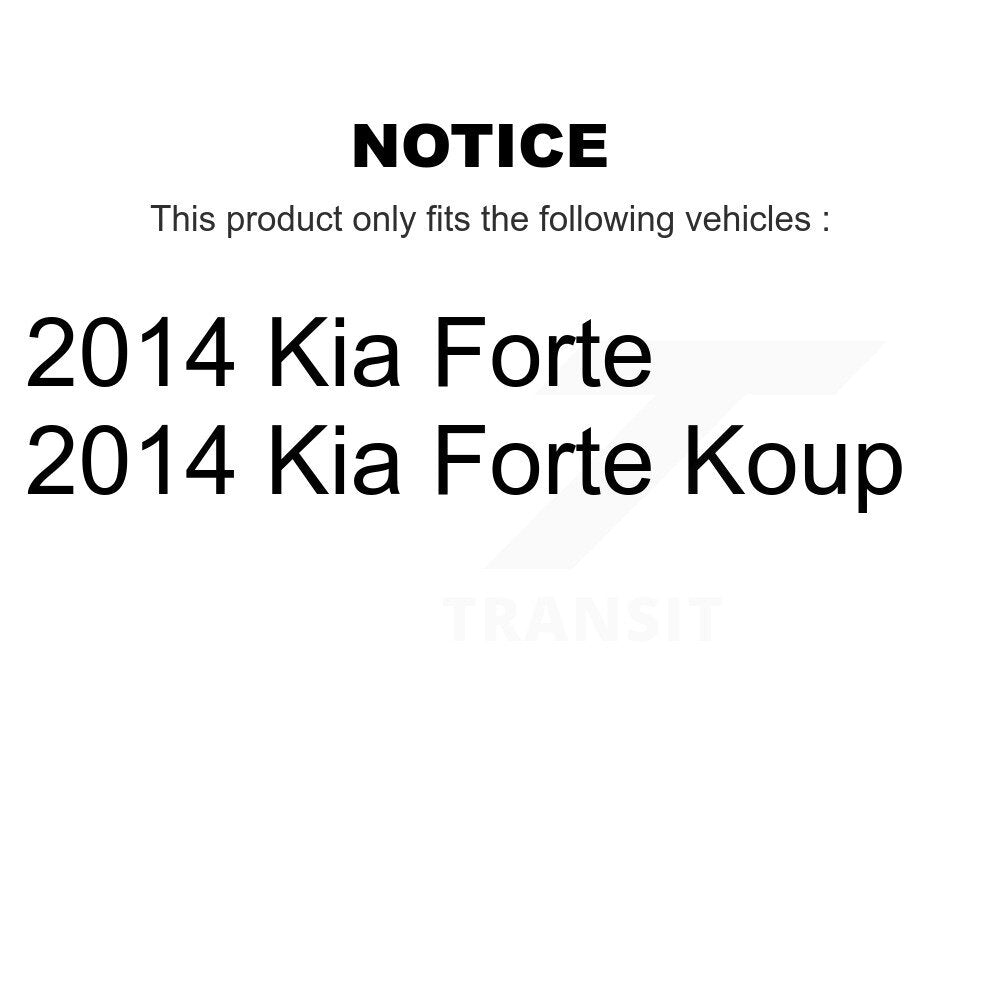 Rear Disc Coated Rotors Semi-Metallic Pads And Parking Shoes Kit For 2014 Kia Forte Koup KGS-103254