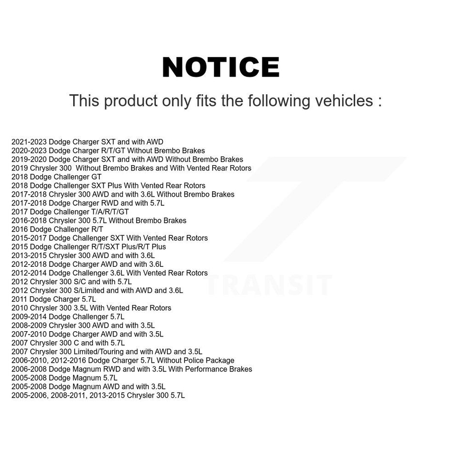 Rear Disc Coated Rotors Semi-Metallic Pads Parking Shoes Hardware Kit For Dodge Chrysler KGS-103337