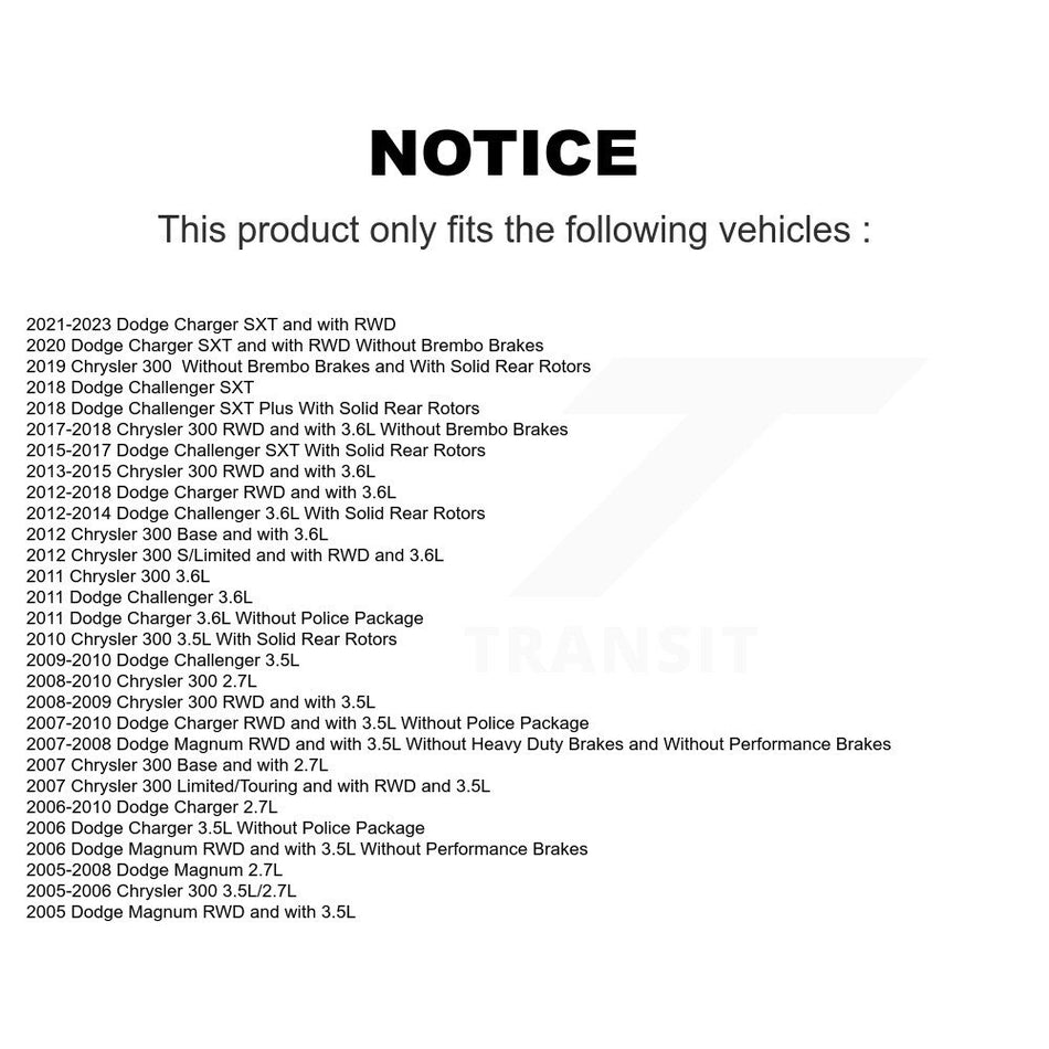 Rear Disc Coated Rotors Semi-Metallic Pads Parking Shoes Hardware Kit For Dodge Chrysler KGS-103338