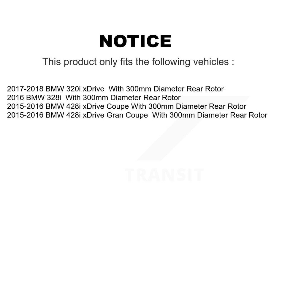 Rear Disc Coated Rotors Semi-Metallic Pads Parking Shoes Hardware Kit For BMW 428i xDrive KGS-103445