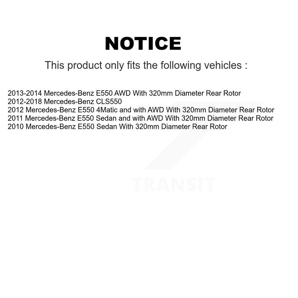 Rear Disc Coated Rotors Semi-Metallic Pads Parking Shoes & Hardware Kit For Mercedes-Benz KGS-103479