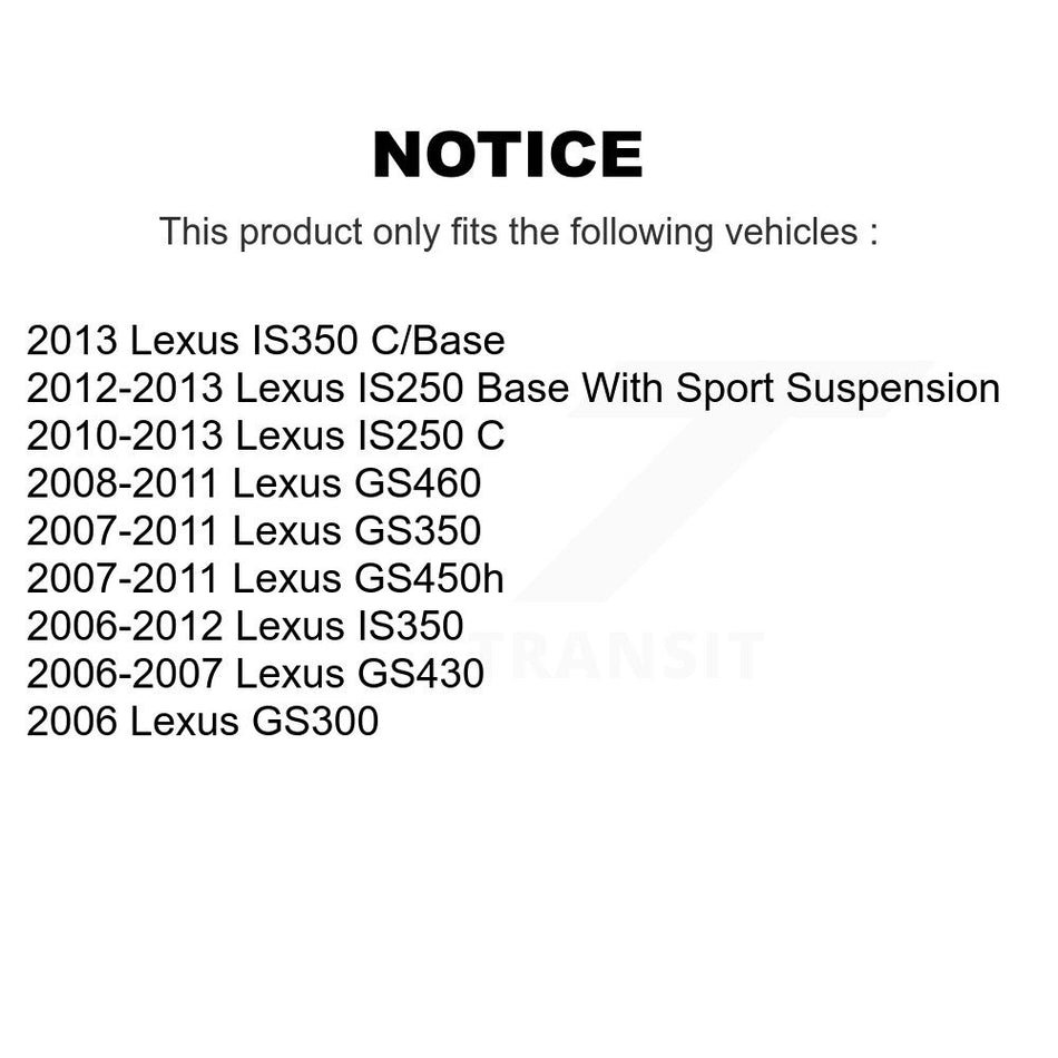 Rear Disc Coated Rotors Semi-Metallic Pads Parking Shoes And Hardware Kit For Lexus IS250 KGS-103489
