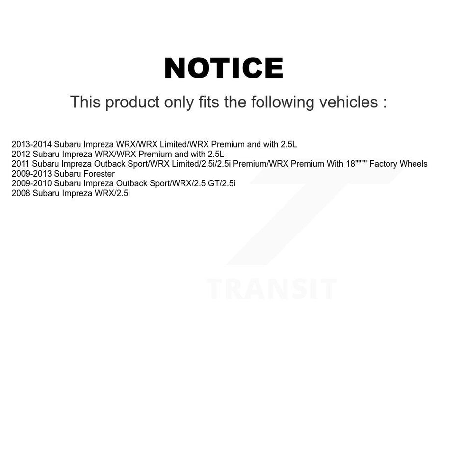 Rear Disc Coated Rotors Semi-Metallic Pads Parking Shoes Hardware Kit For Subaru Impreza KGS-103512