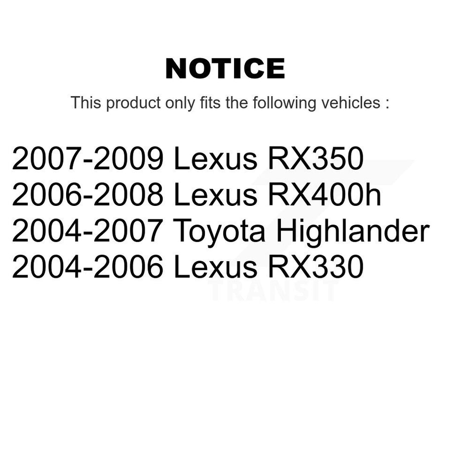 Rear Disc Coated Rotors Semi-Metallic Pads Parking Shoes And Hardware Kit For Lexus RX350 KGS-103531