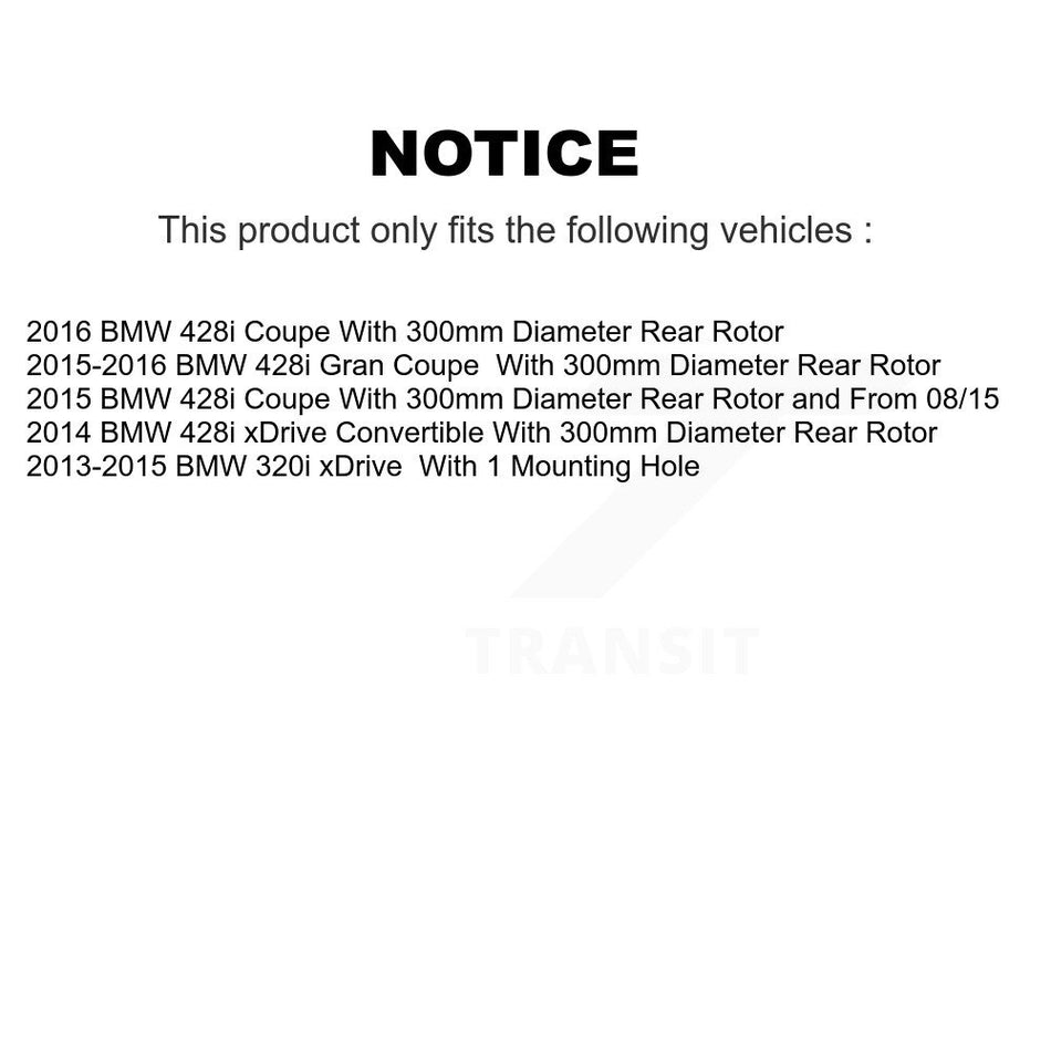 Rear Disc Coated Rotors Semi-Metallic Pads Parking Shoes Hardware Kit For BMW 320i xDrive KGS-103553