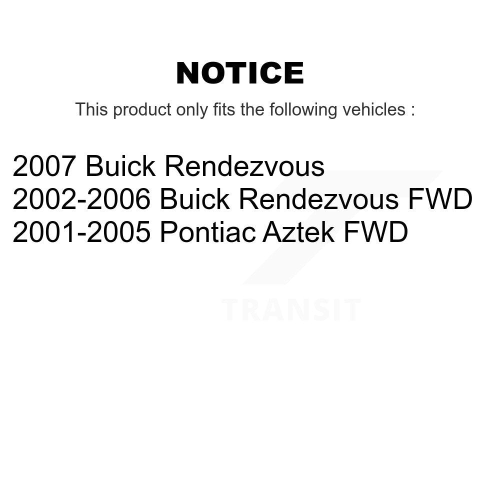 Front Coated Disc Brake Rotors And Ceramic Pads Kit For Buick Rendezvous Pontiac Aztek KGT-100015