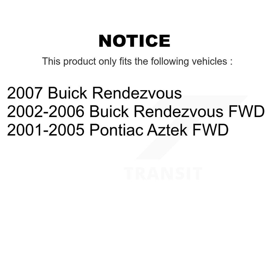 Front Coated Disc Brake Rotors And Ceramic Pads Kit For Buick Rendezvous Pontiac Aztek KGT-100015