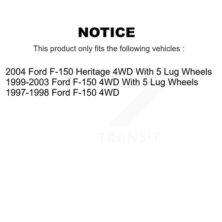 Front Coated Disc Brake Rotors And Ceramic Pads Kit For Ford F-150 Heritage 4WD KGT-100078