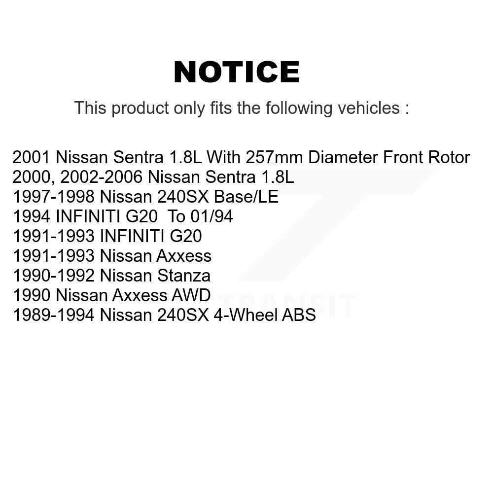 Front Coat Brake Rotor Ceramic Pad Kit For Nissan Sentra 240SX Axxess Stanza INFINITI G20 KGT-100185