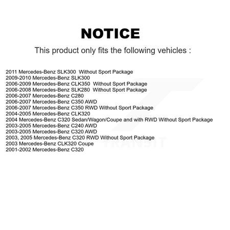 Front Coated Brake Rotor & Ceramic Pad Kit For Mercedes-Benz C280 C240 CLK350 CLK320 C320 KGT-100223