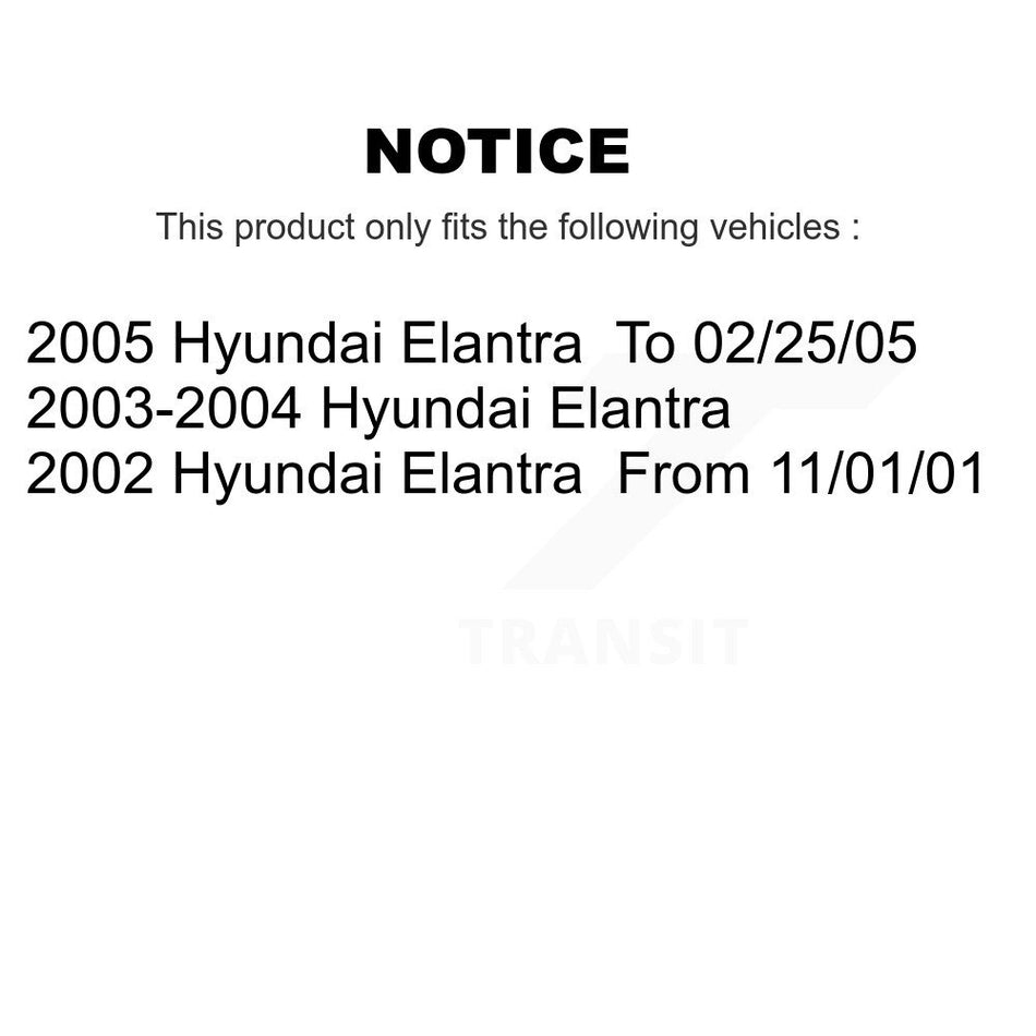 Front Coated Disc Brake Rotors And Ceramic Pads Kit For Hyundai Elantra KGT-100287