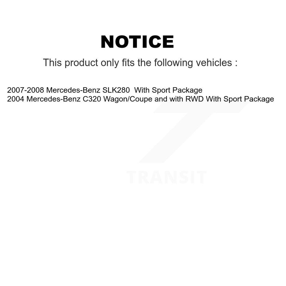 Front Coated Brake Rotor Ceramic Pad Kit For 2004 Mercedes-Benz C320 Wagon/Coupe with RWD KGT-100390