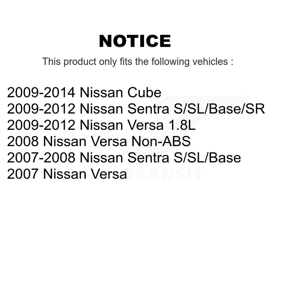 Front Coated Disc Brake Rotors And Ceramic Pads Kit For Nissan Versa Sentra Cube KGT-100403