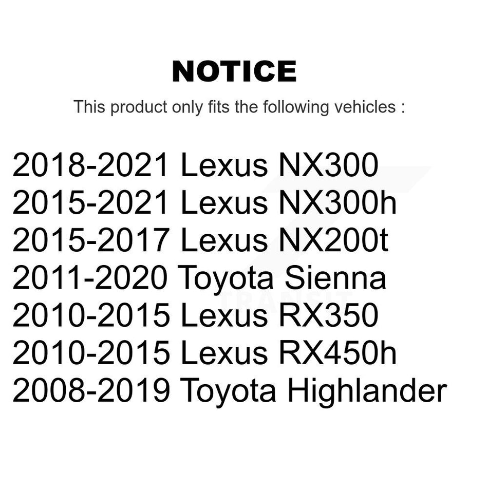 Front Coated Brake Rotor & Ceramic Pad Kit For Toyota Highlander Sienna Lexus RX350 NX300 KGT-100423