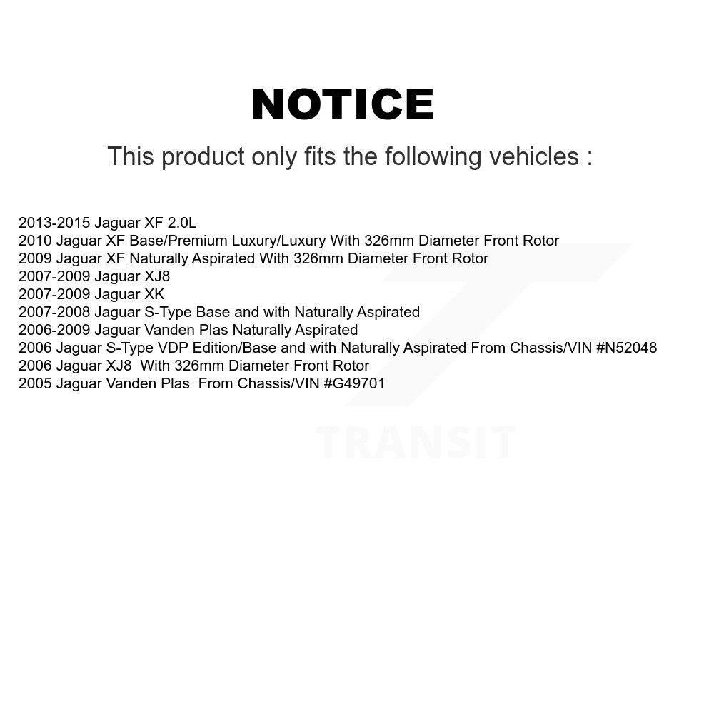 Front Coated Disc Brake Rotor And Ceramic Pad Kit For Jaguar XF XK Vanden Plas S-Type XJ8 KGT-100429