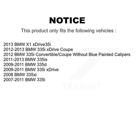 Front Coated Disc Brake Rotor And Ceramic Pad Kit For BMW 335i xDrive X1 335xi 335is 335d KGT-100432