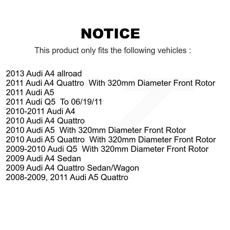 Front Coated Disc Brake Rotors And Ceramic Pads Kit For Audi A4 Quattro Q5 A5 allroad KGT-100446