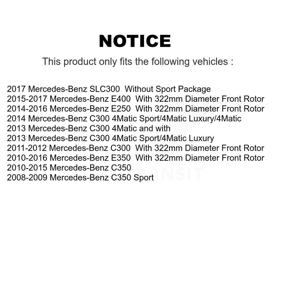 Front Coated Brake Rotors Ceramic Pad Kit For Mercedes-Benz C300 E350 C350 E400 E250 E300 KGT-100471