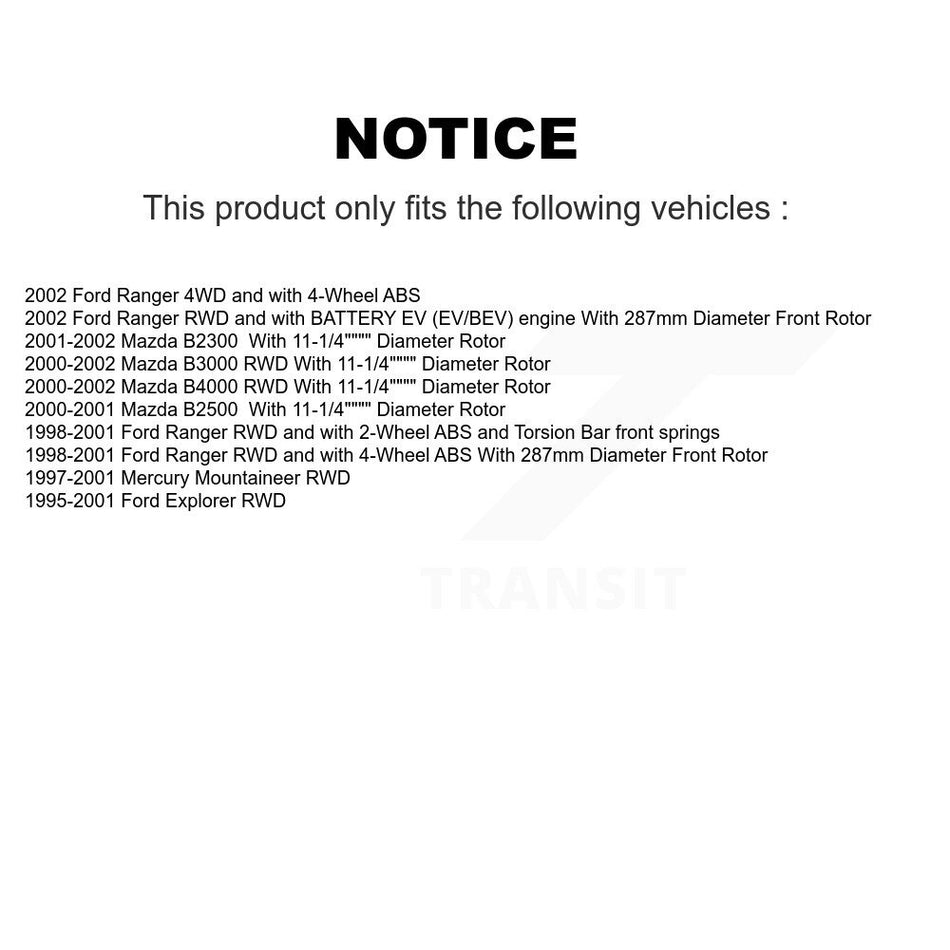 Front Coated Brake Rotor Ceramic Pad Kit For Ford Ranger Explorer Mazda B4000 B3000 B2300 KGT-100571